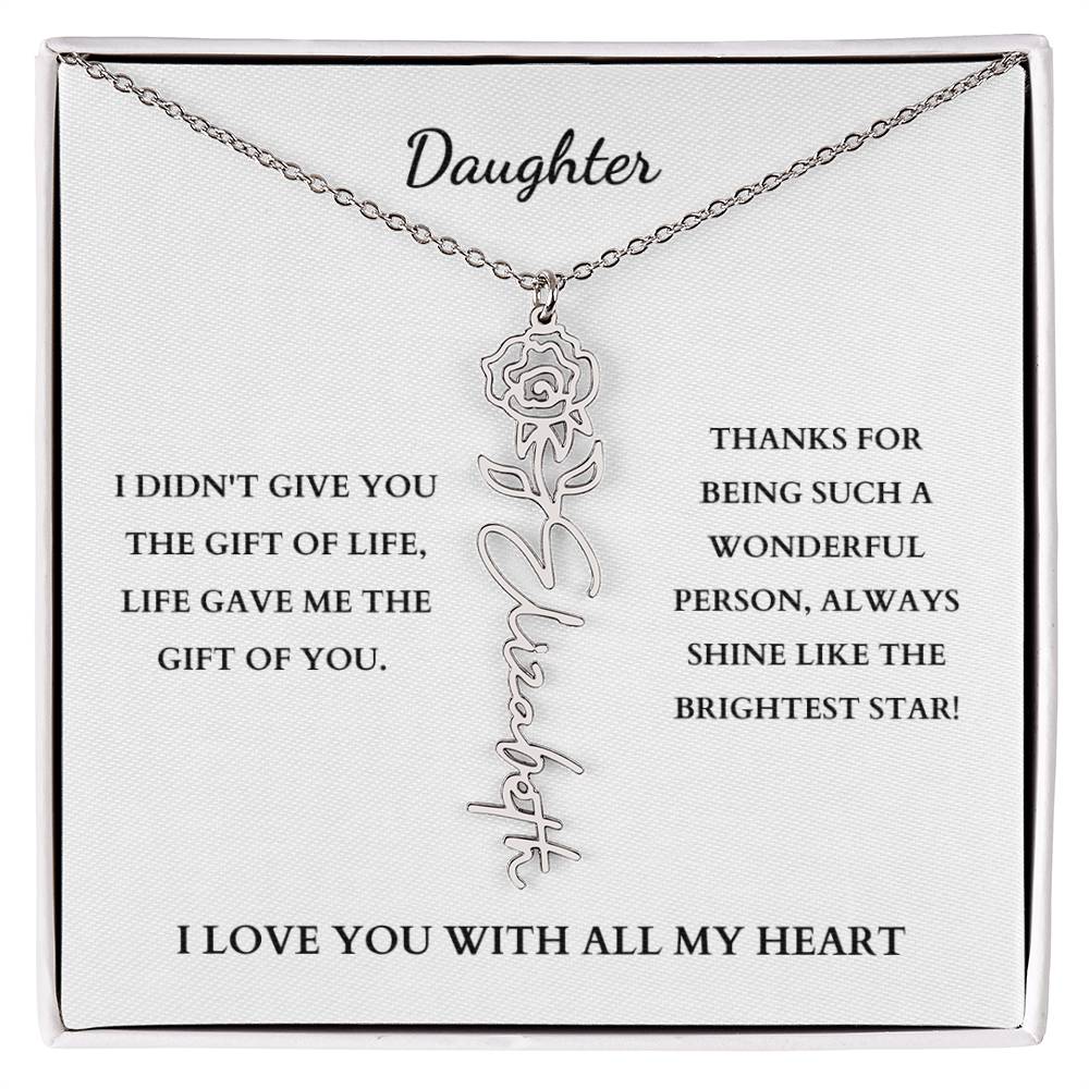 To My Daughter | Birth Month Flower Necklace