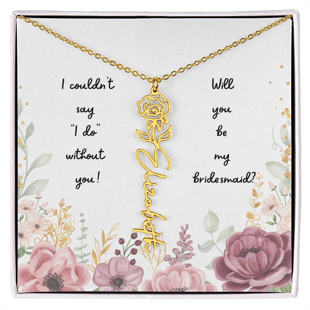 Will You Be My Bridesmaid | Personalized Birth Flower Necklace