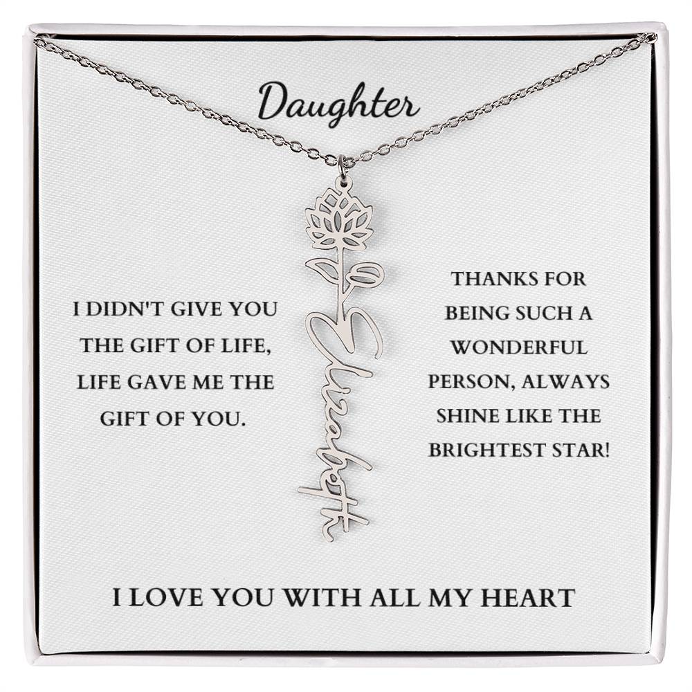 To My Daughter | Birth Month Flower Necklace