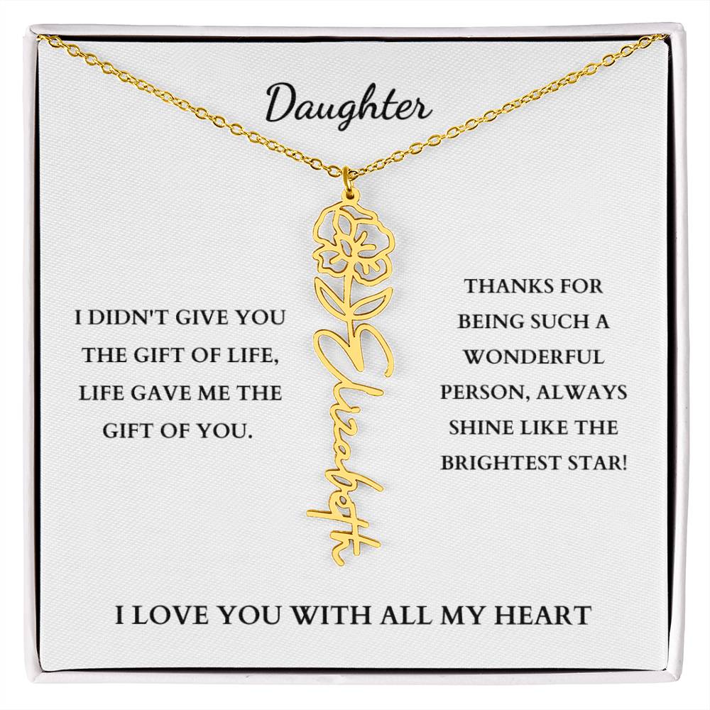 To My Daughter | Birth Month Flower Necklace