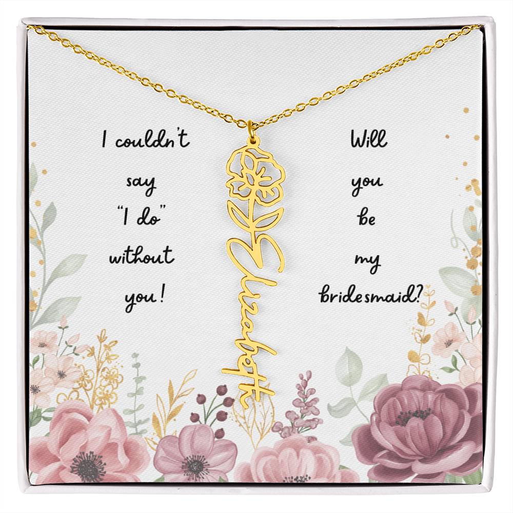 Will You Be My Bridesmaid | Personalized Birth Flower Necklace