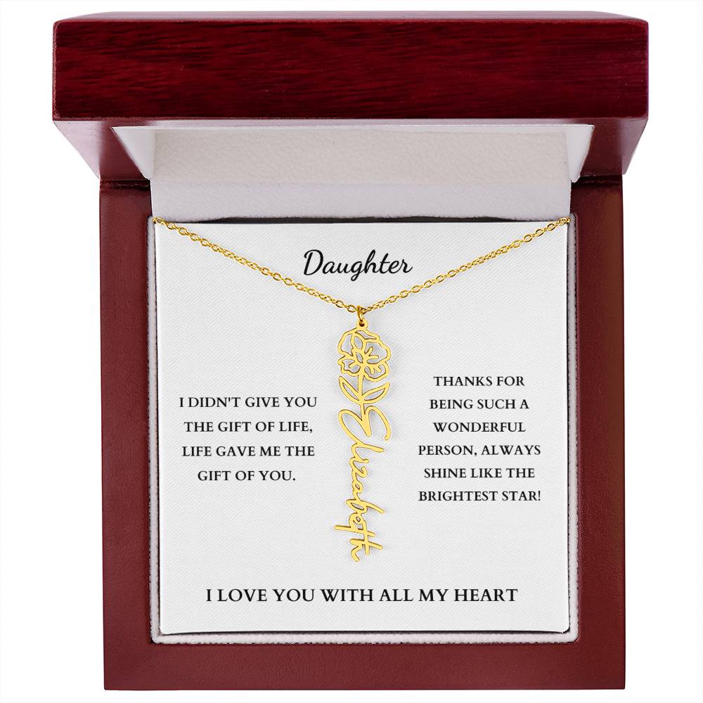 To My Daughter | Birth Month Flower Necklace