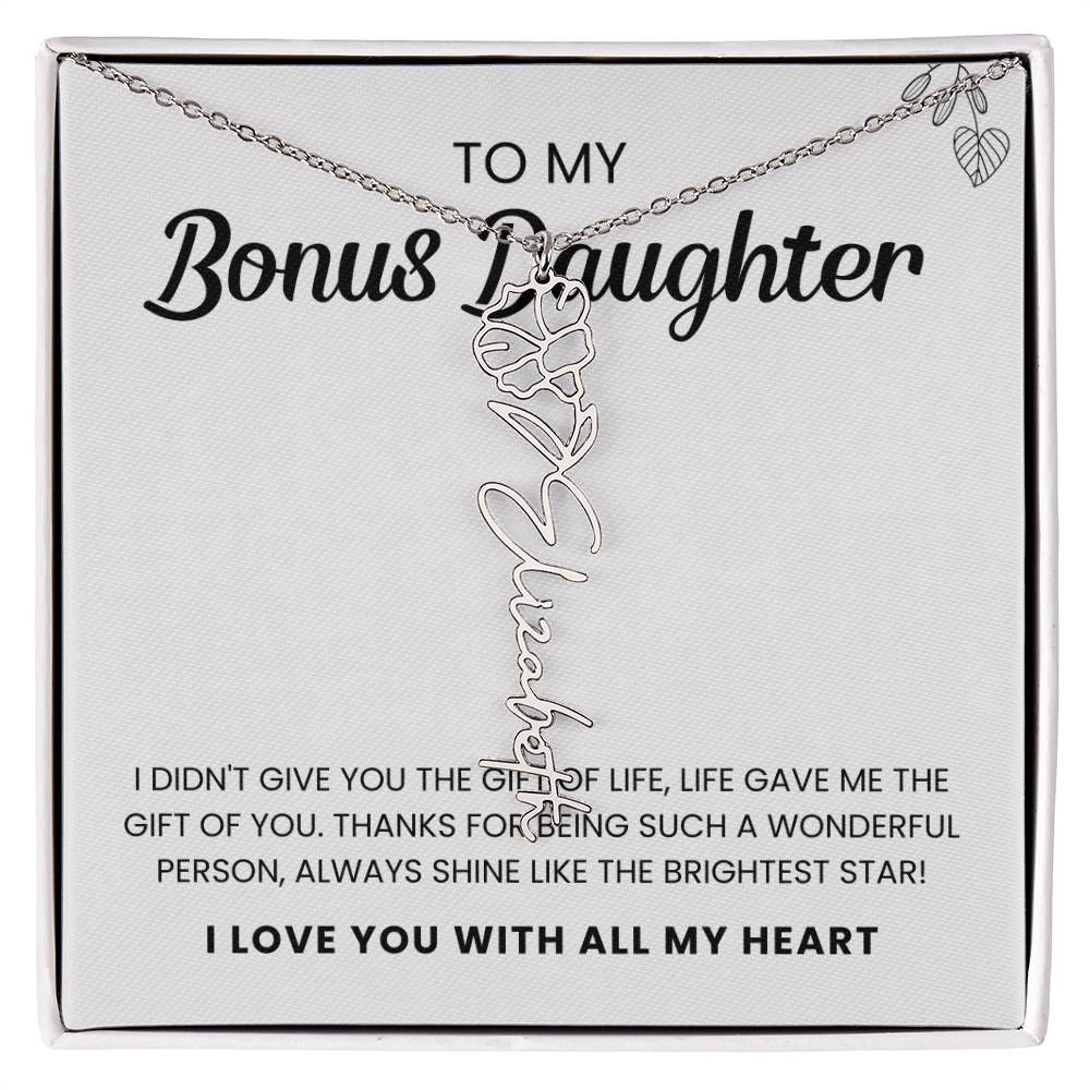 To My Bonus Daughter | Shine Like the Brightest Star | Birth Flower Necklace