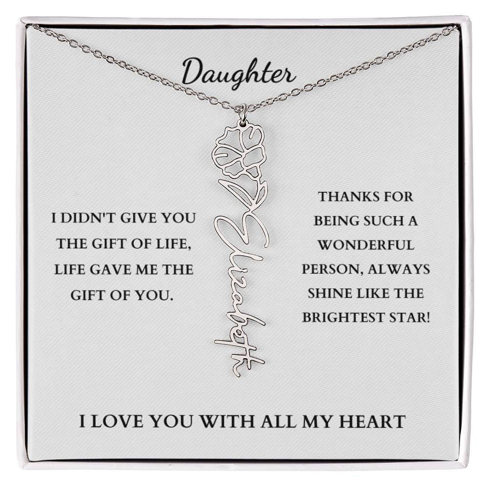 To My Daughter | Birth Month Flower Necklace