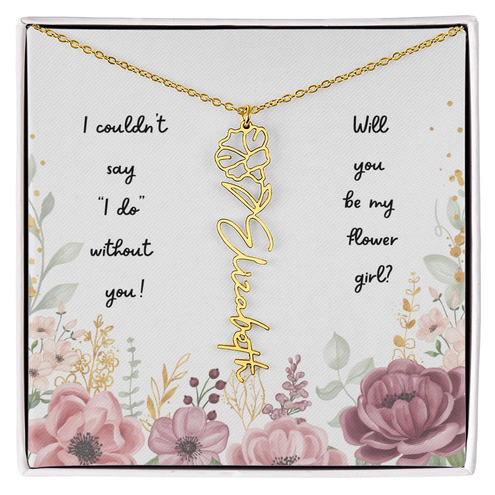 Will You Be My Flower Girl | Personalized Birth Flower Necklace