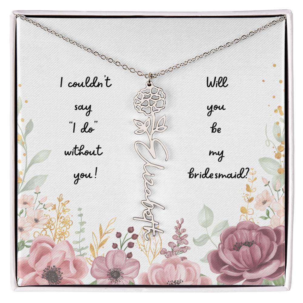 Will You Be My Bridesmaid | Personalized Birth Flower Necklace