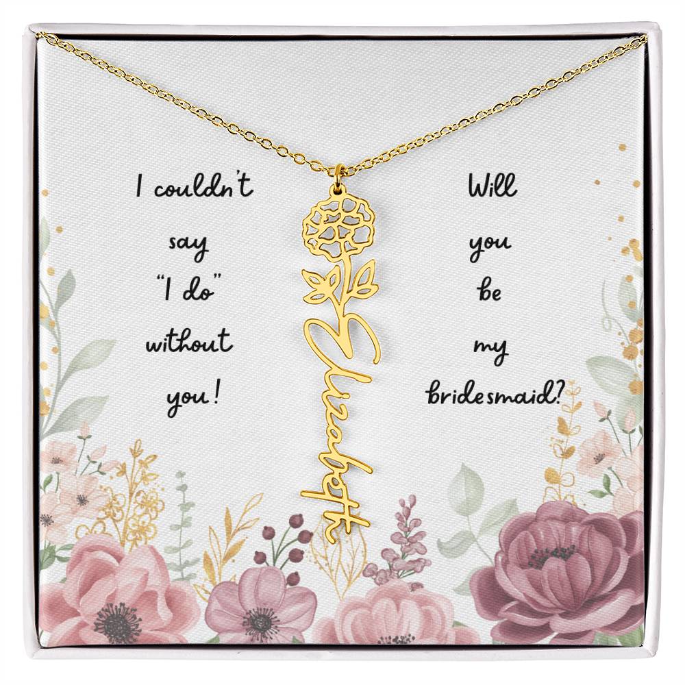 Will You Be My Bridesmaid | Personalized Birth Flower Necklace