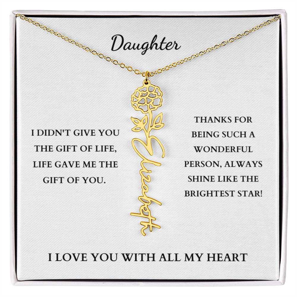 To My Daughter | Birth Month Flower Necklace