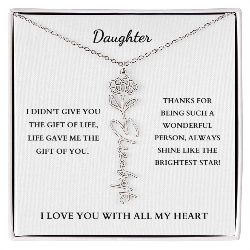 To My Daughter | Birth Month Flower Necklace