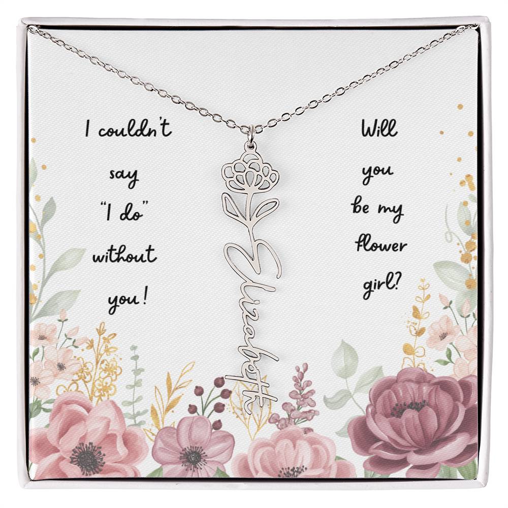 Will You Be My Flower Girl | Personalized Birth Flower Necklace