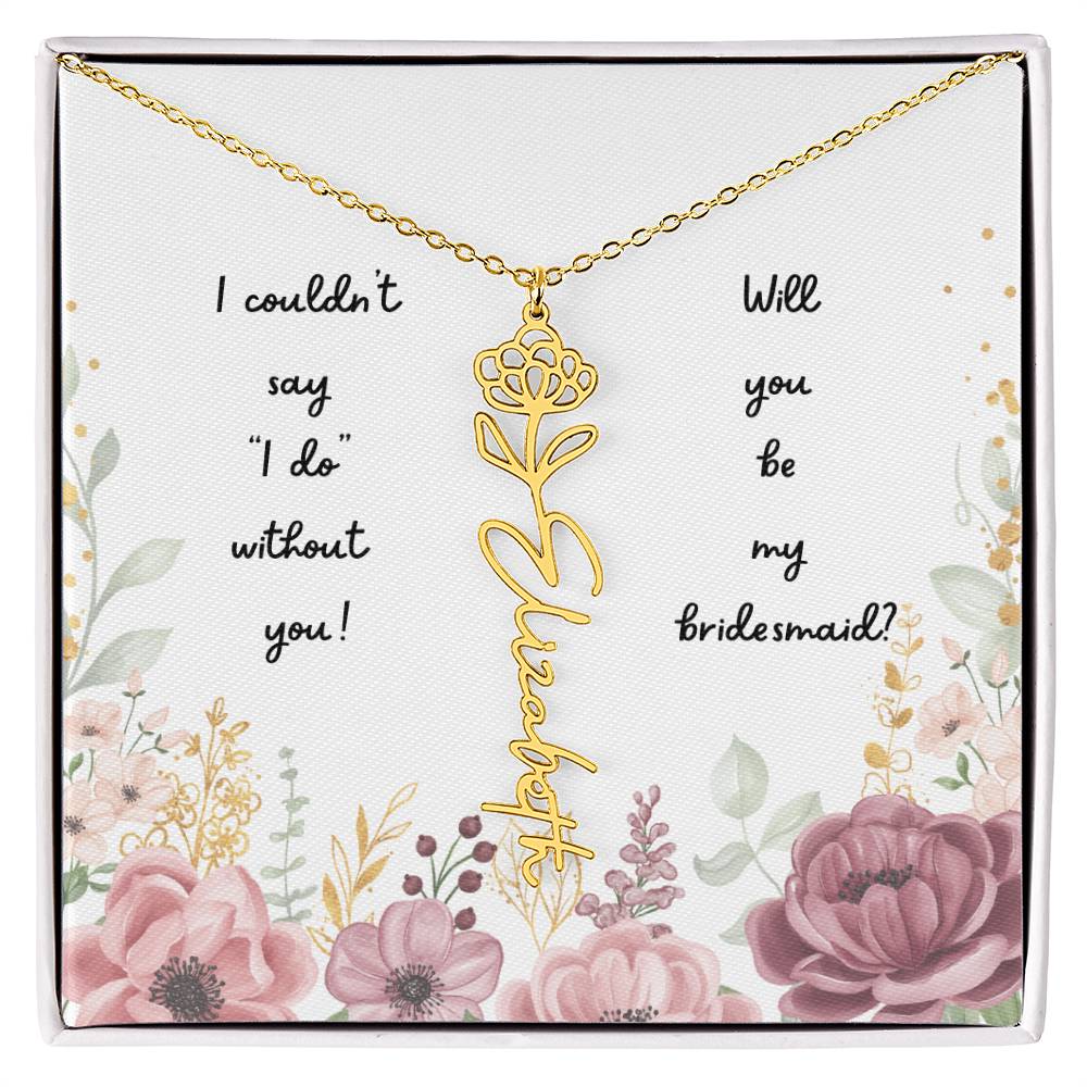 Will You Be My Bridesmaid | Personalized Birth Flower Necklace