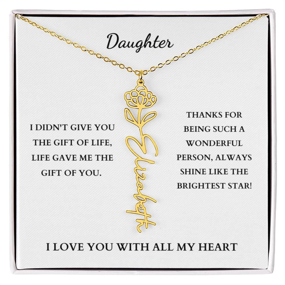 To My Daughter | Birth Month Flower Necklace