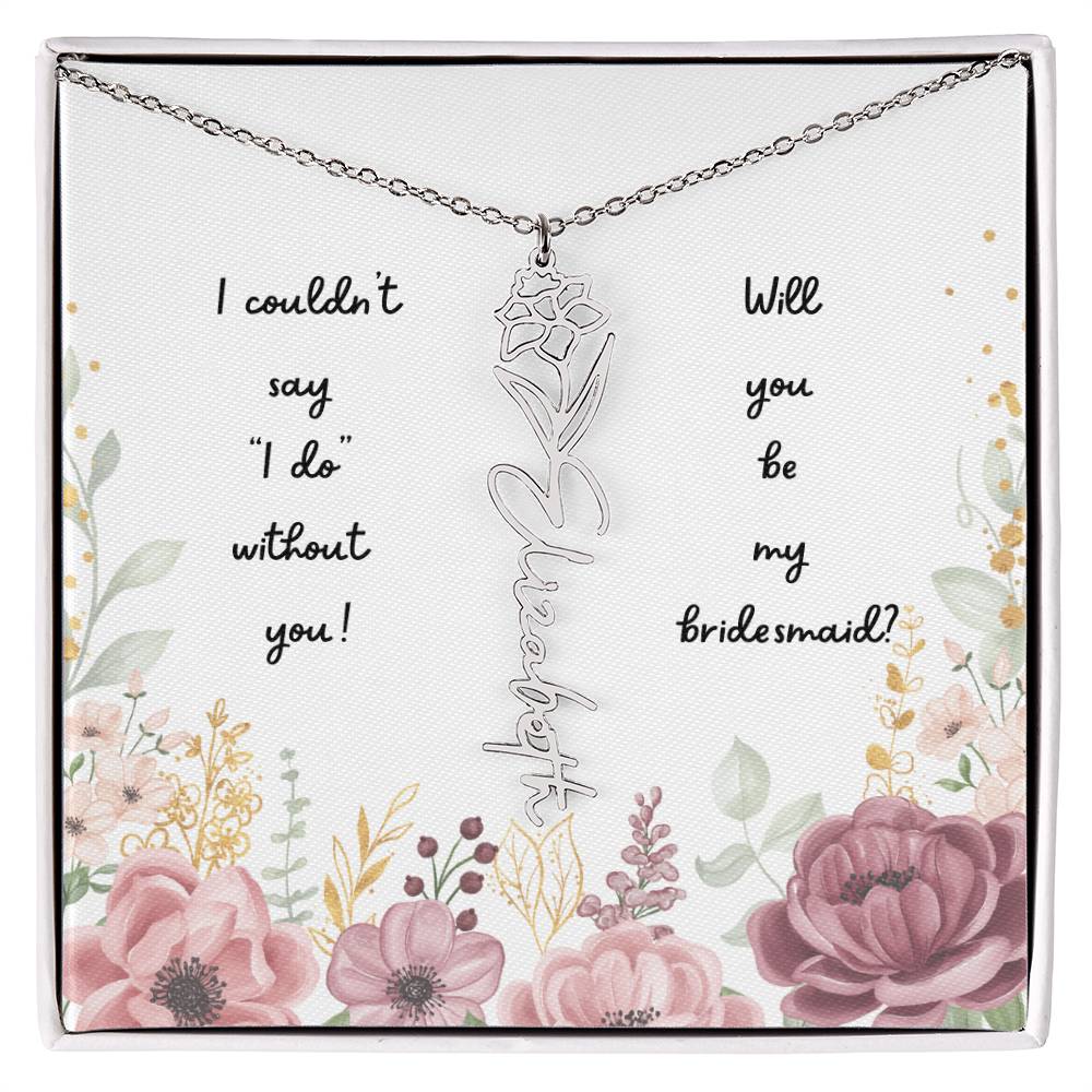 Will You Be My Bridesmaid | Personalized Birth Flower Necklace