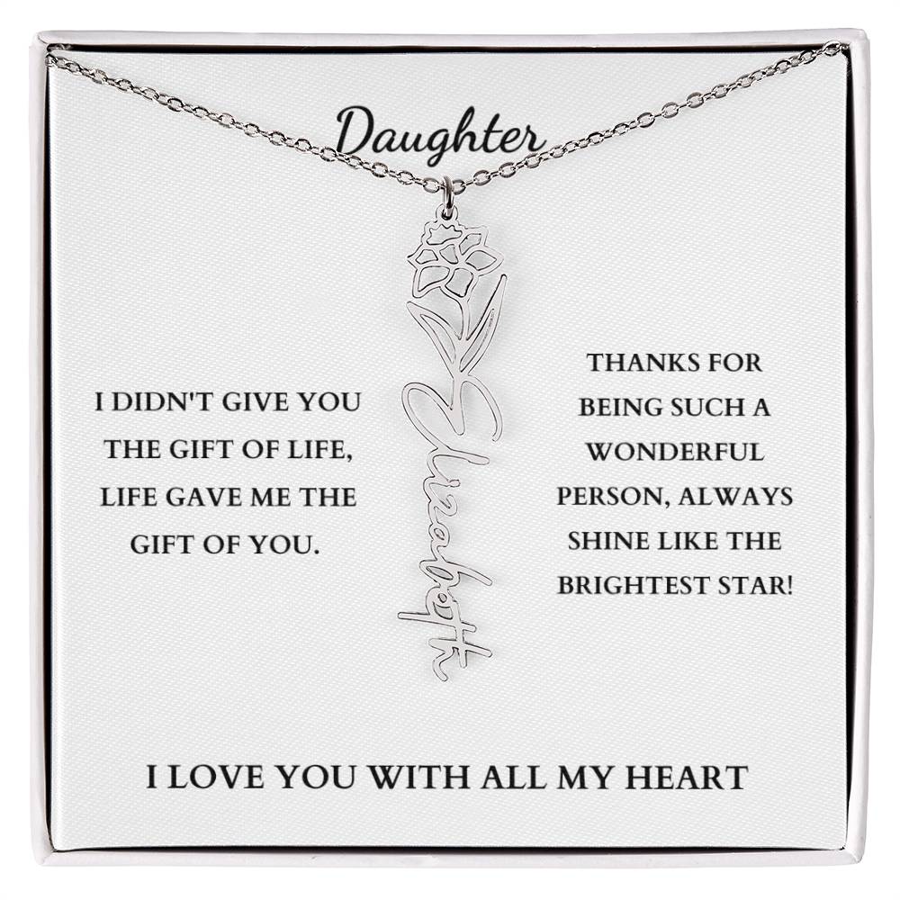 To My Daughter | Birth Month Flower Necklace