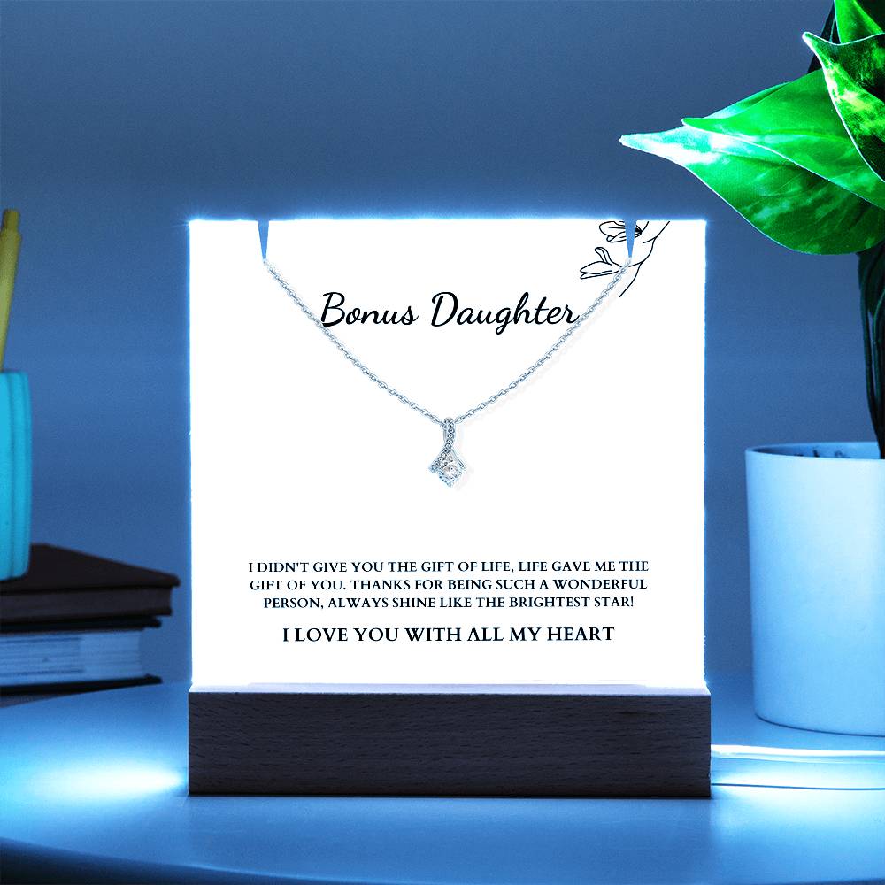 Bonus Daughter | Shine Like The Brightest Star | Necklace + Acrylic Plaque