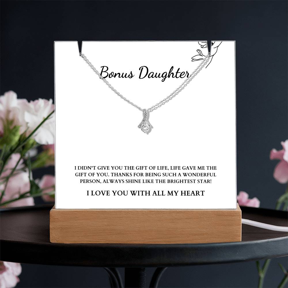 Bonus Daughter | Shine Like The Brightest Star | Necklace + Acrylic Plaque