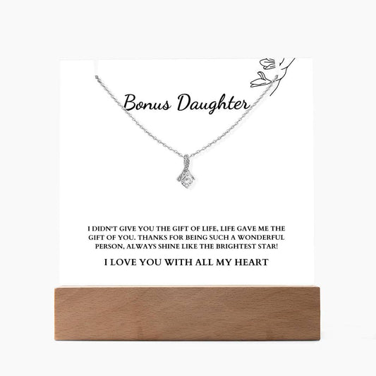 Bonus Daughter | Shine Like The Brightest Star | Necklace + Acrylic Plaque