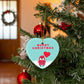 Merry Christmas Penguin Heart Ornament