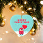 Merry Christmas Penguin Heart Ornament
