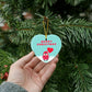 Merry Christmas Penguin Heart Ornament