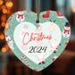 Merry Christmas 2024 Heart Ornament
