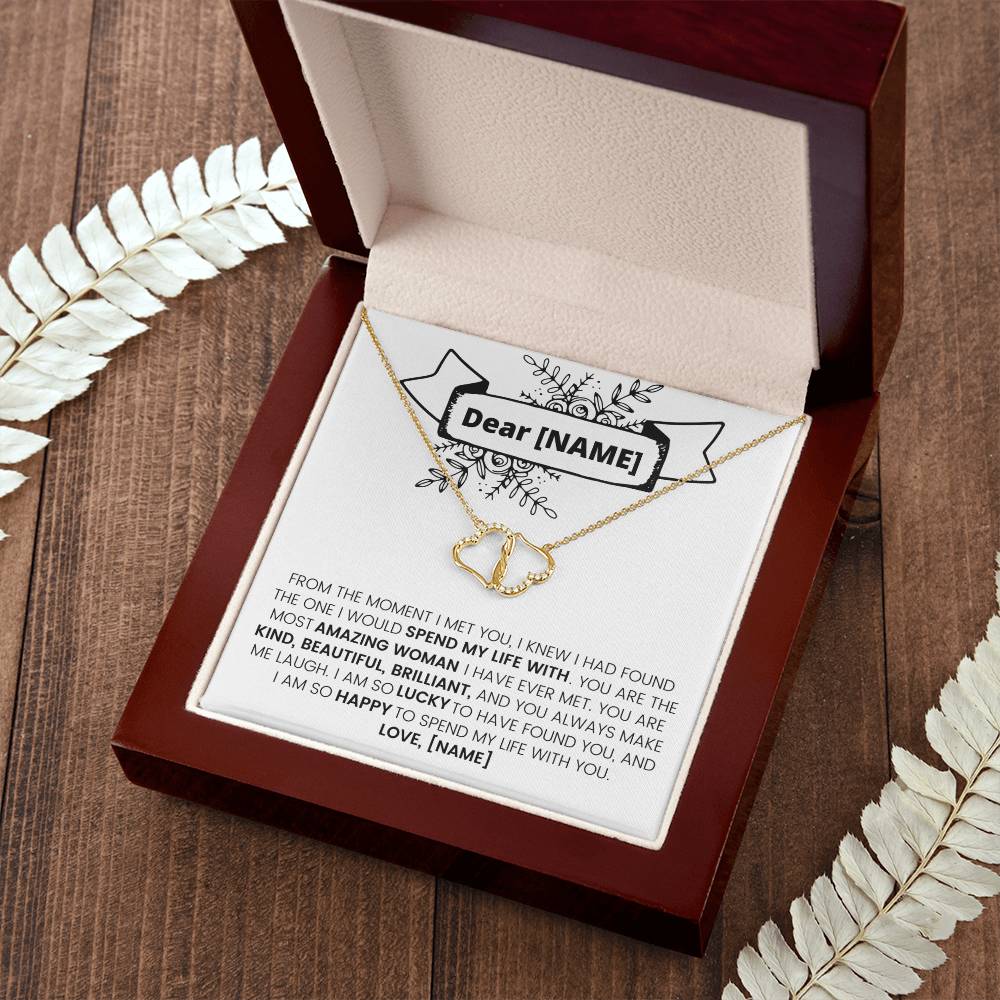 Solid Gold Necklace w/ 18 Real Diamonds | Personalize it Now!