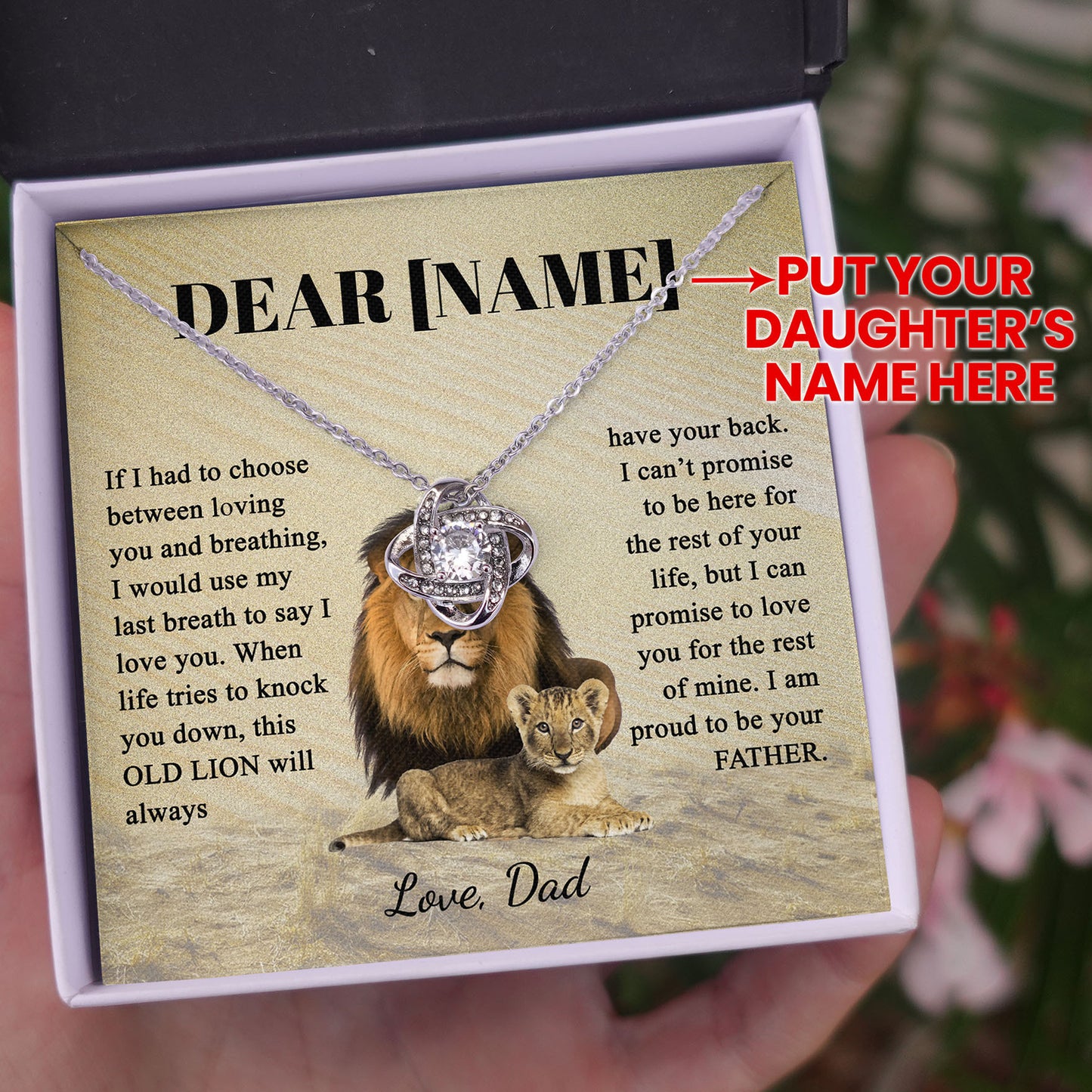 Daughter Necklace | I Am Proud To Be Your Father | Personalize It Now