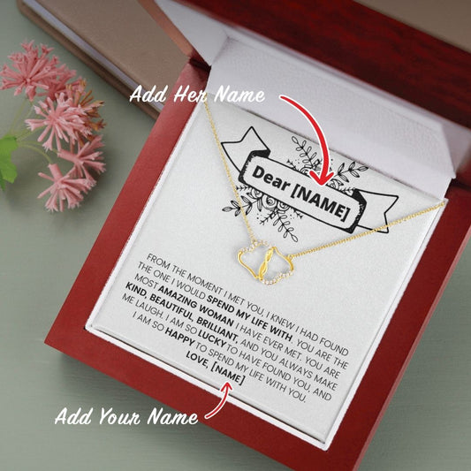 Solid Gold Necklace w/ 18 Real Diamonds | Personalize it Now!