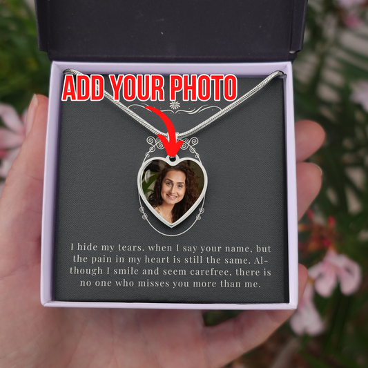 I Miss You More | Customized Memorial Photo Necklace