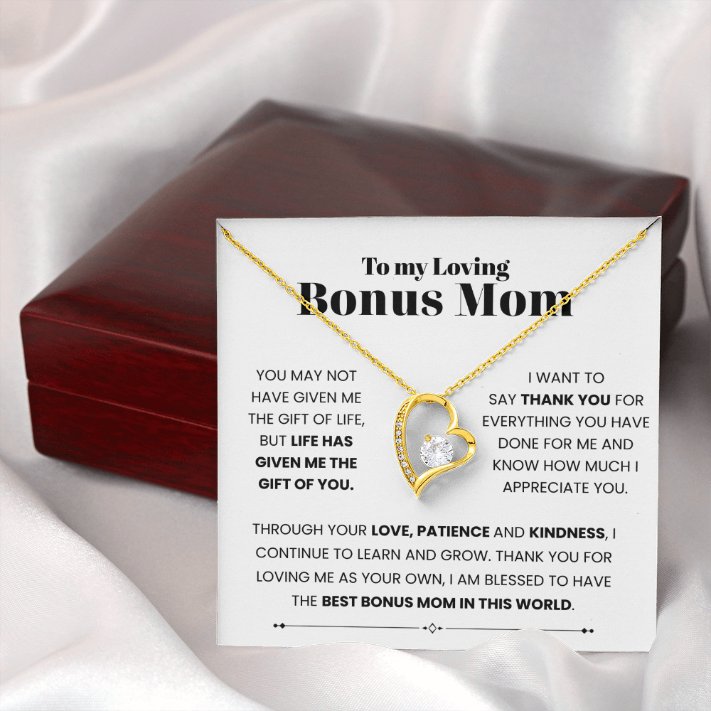 Bonus Mom Gifts from Son- I Love My Family Gifts 14K White Gold Finish / Standard Box