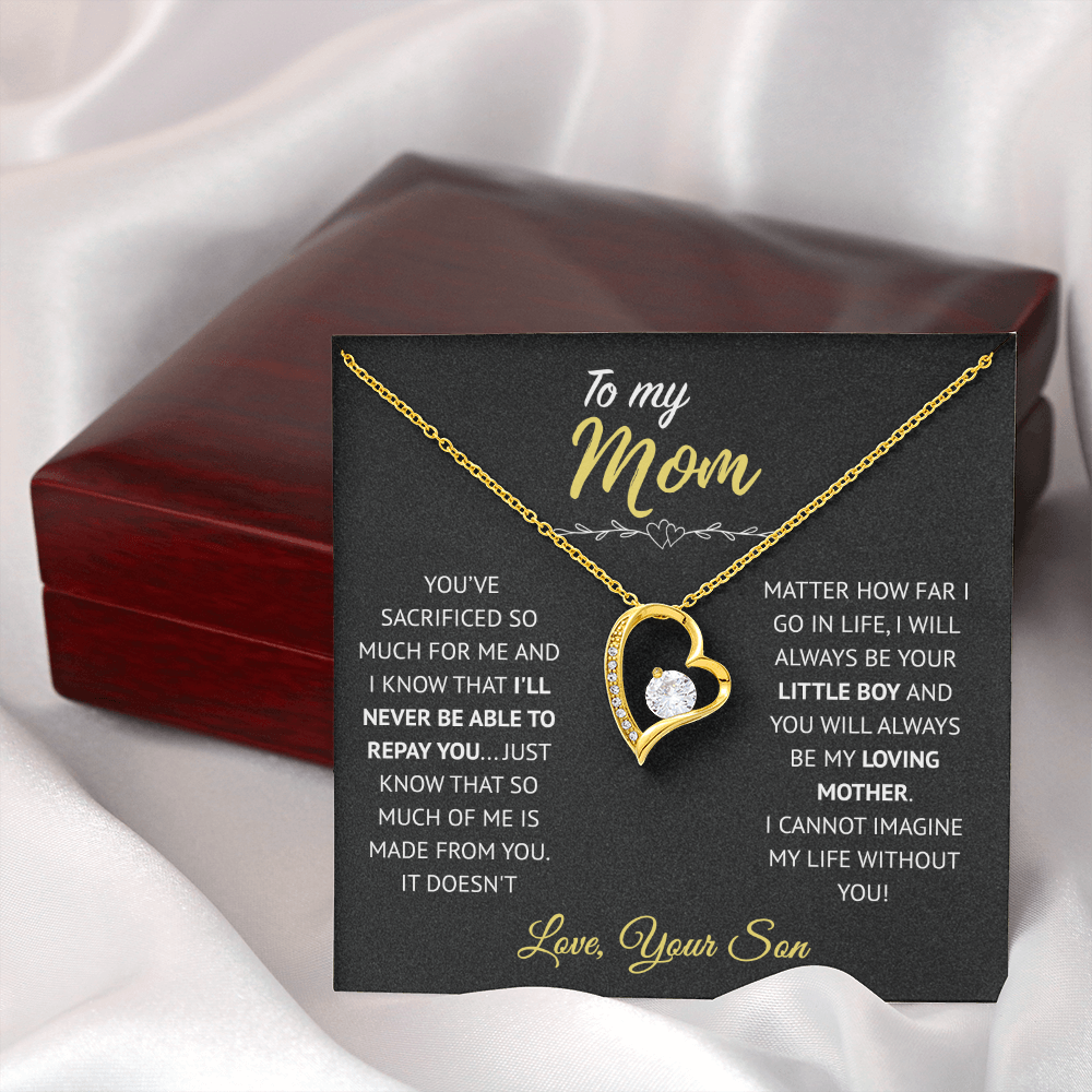To My Mom | I Can't Imagine Life Without You | Forever Love Necklace