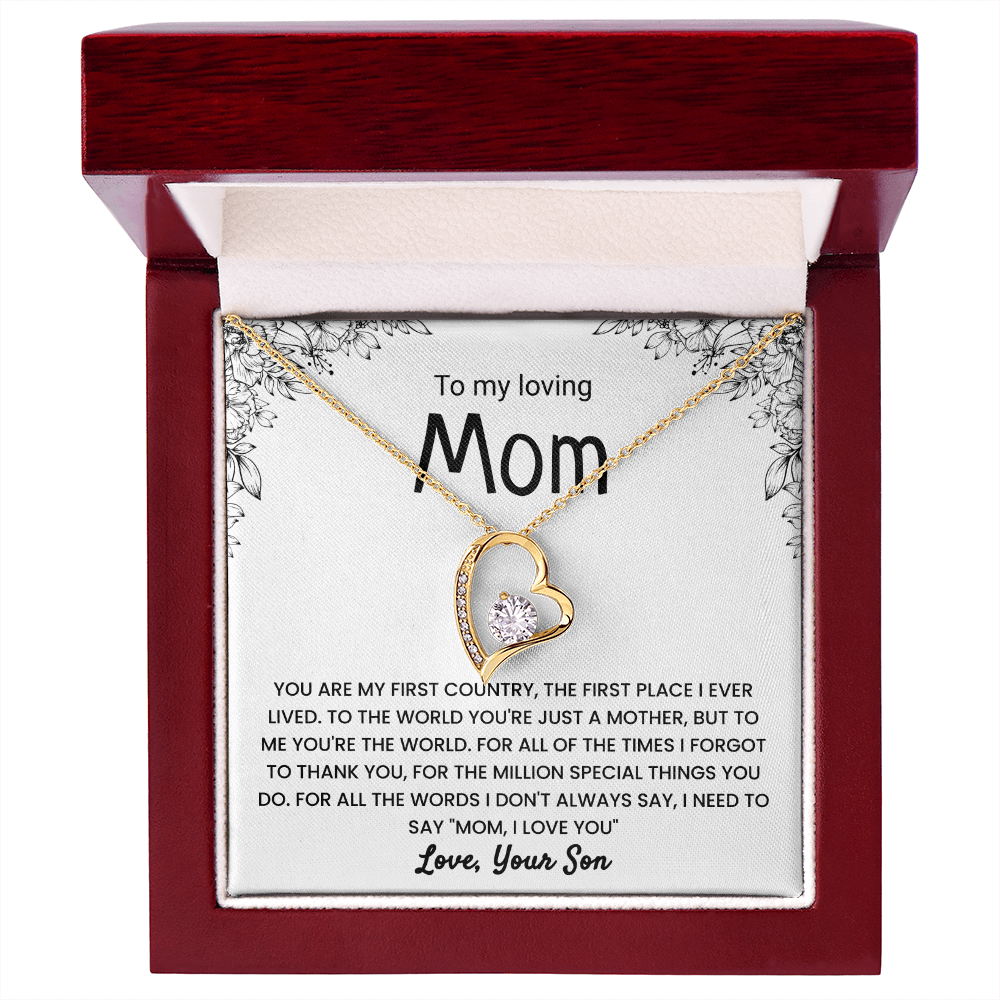 To My Loving Mom | Thank You & I Love You | Forever Love Necklace