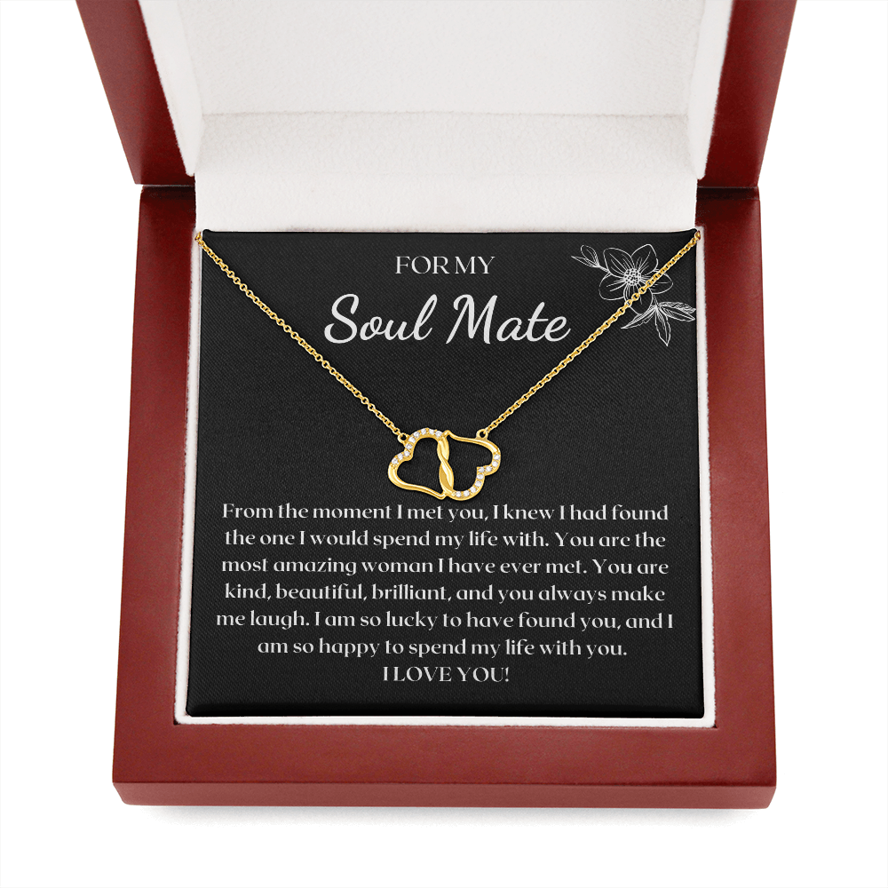 For My Soul Mate | Solid Gold Necklace w/ 18 Real Diamonds