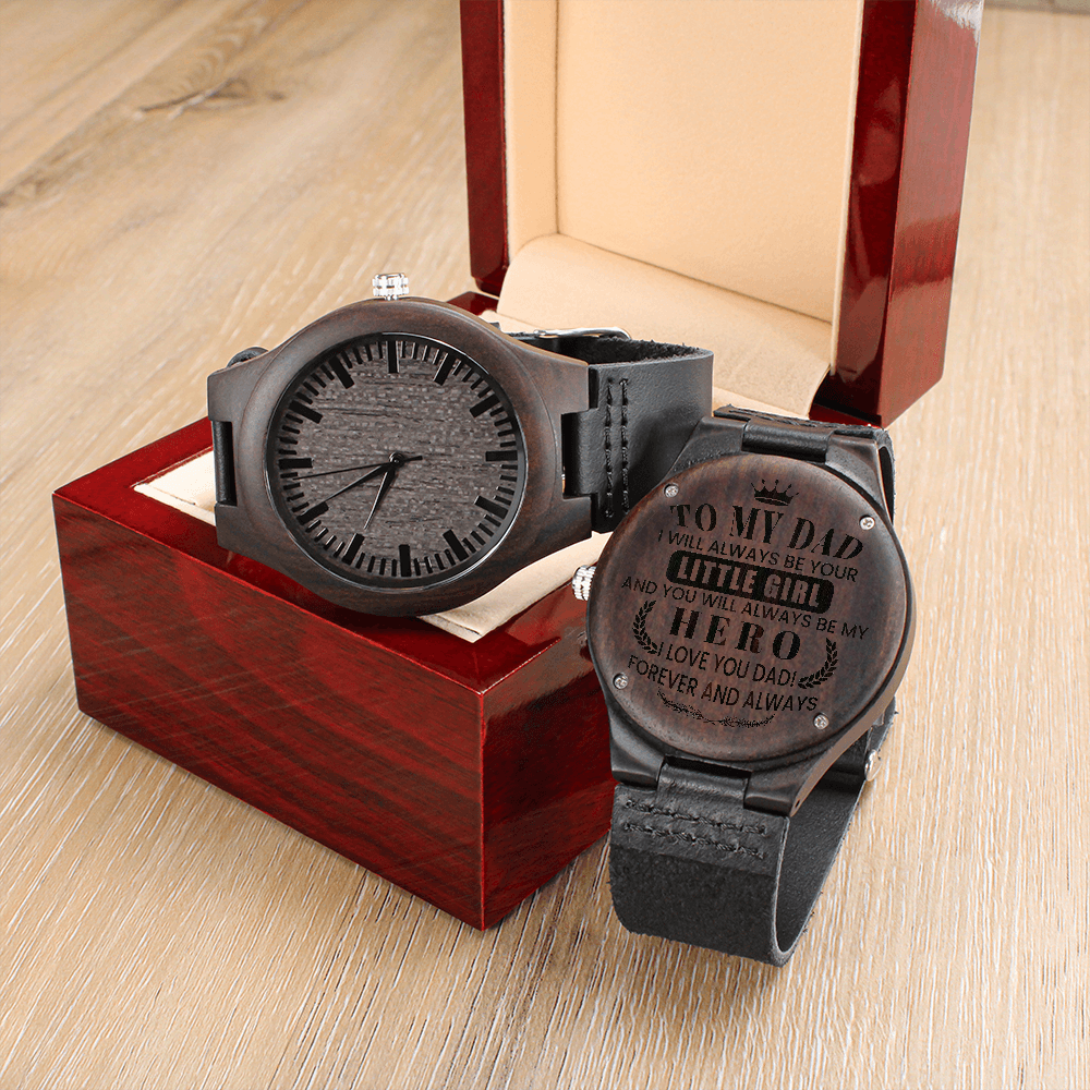 Gift For Dad | You Are My Hero | Engraved Wooden Watch