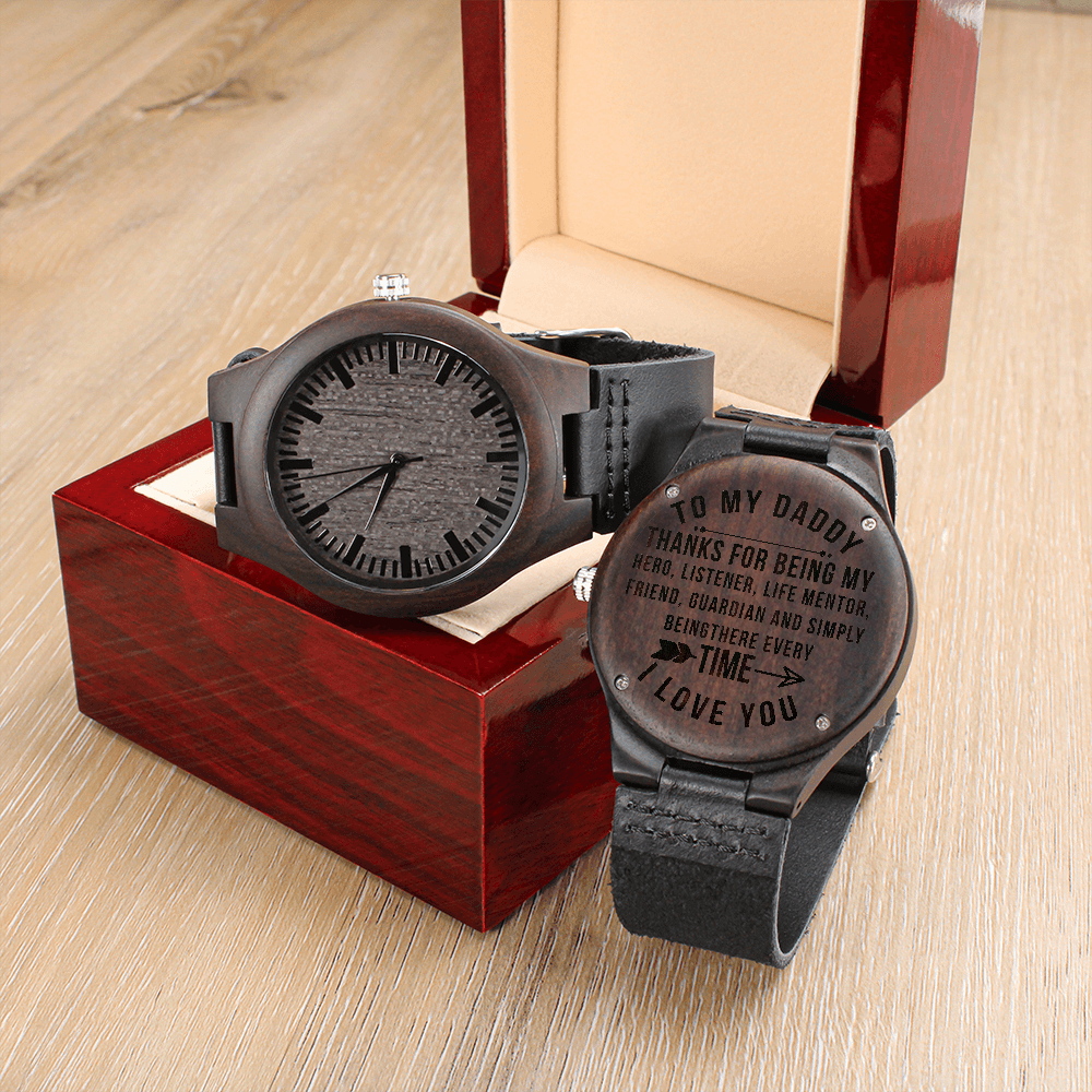 Gift For Dad | Thank You For Being My Mentor | Engraved Wooden Watch