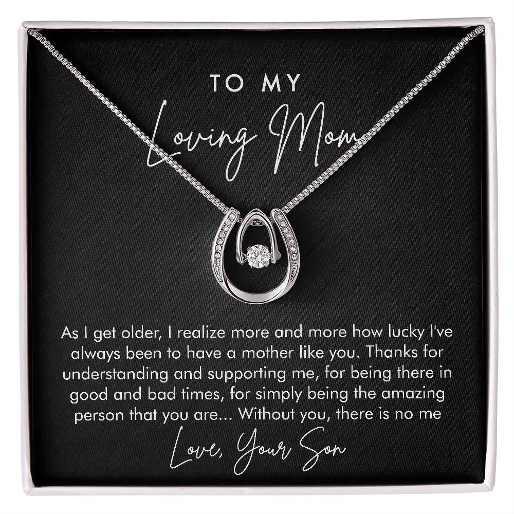 To My Loving Mom | I'm Lucky To Have You | Lucky In Love Necklace