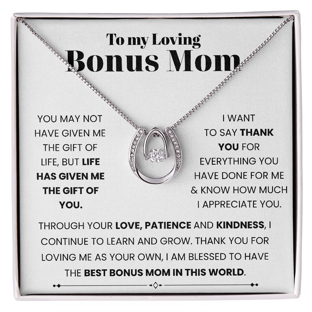 To My Loving Bonus Mom | I Am Blessed To Have You | Lucky In Love Necklace