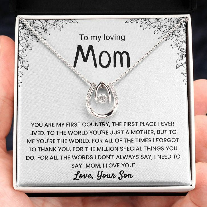 To My Loving Mom | Thank You & I Love You | Lucky In Love  Necklace