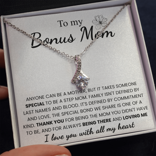 To My Bonus Mom | Thank You For Loving Me | Alluring Beauty Necklace