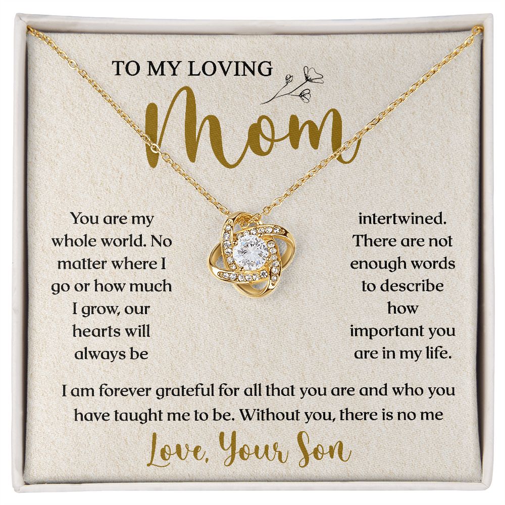To My Loving Mom | You Are Important To Me | Love Knot Necklace