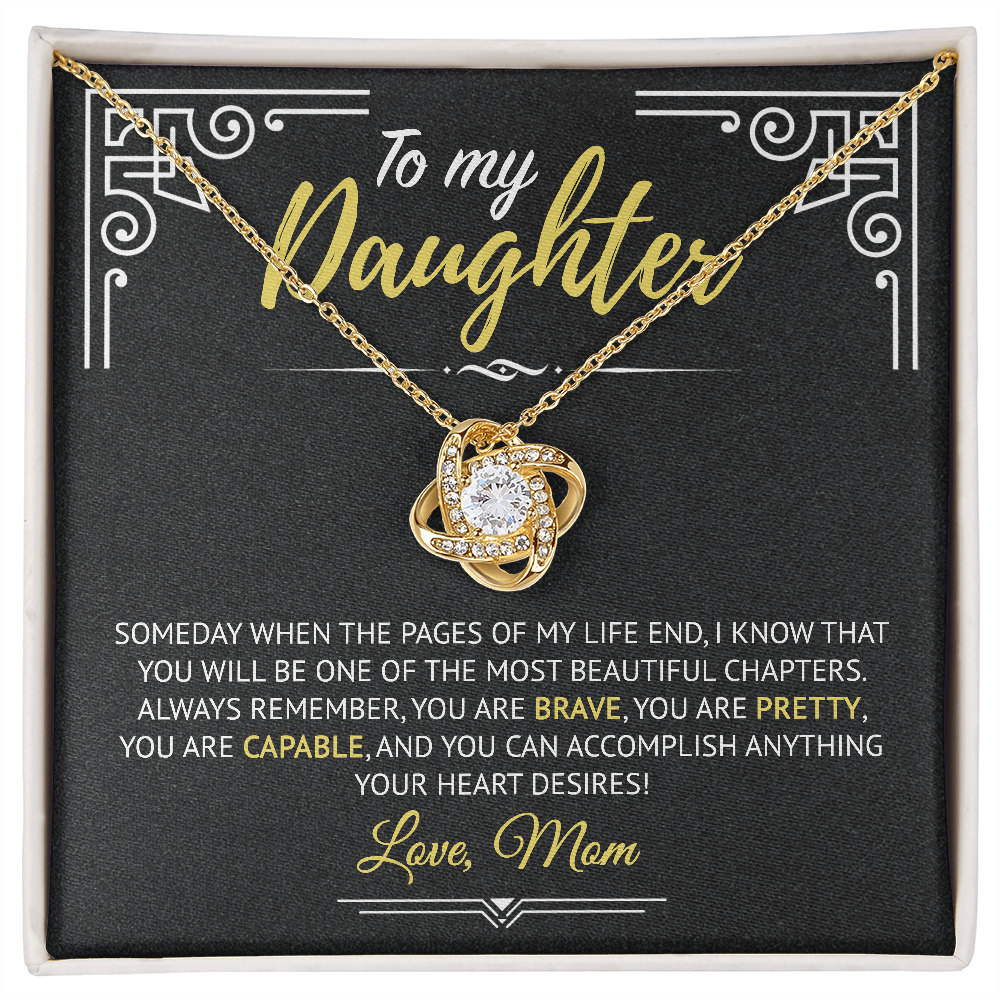 To My Daughter | You Are Brave, Pretty And Capable | Necklace From Mom