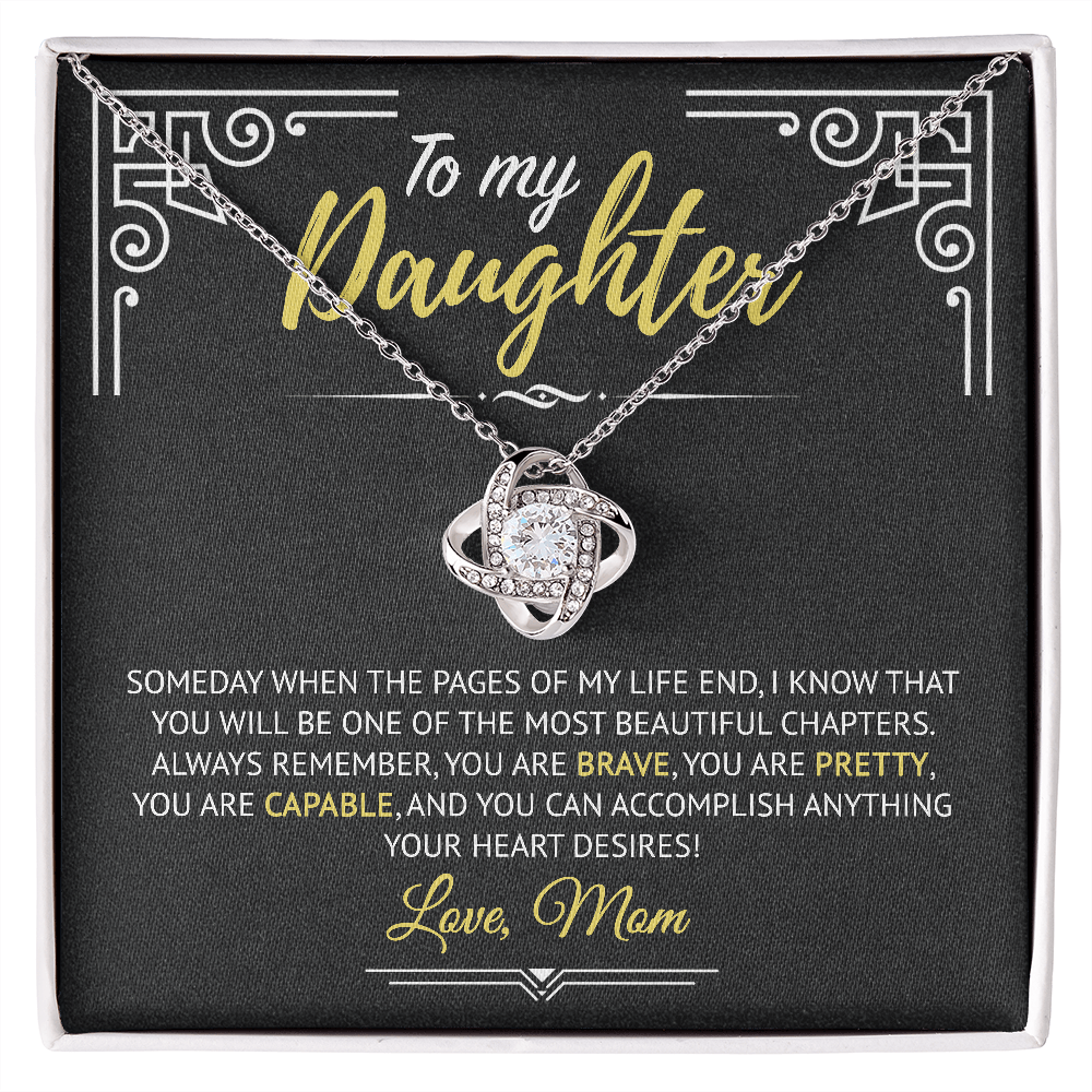 To My Daughter | You Are Brave, Pretty And Capable | Necklace From Mom