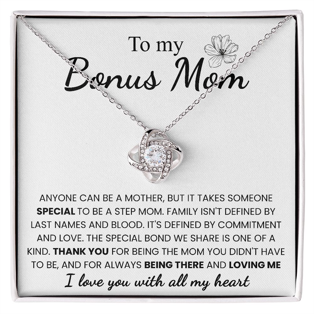 To My Bonus Mom | Thank You For Loving Me | Love Knot Necklace