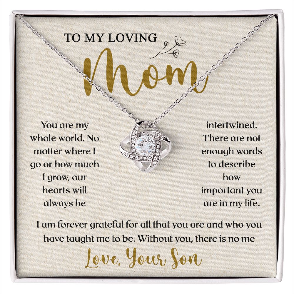 To My Loving Mom | You Are Important To Me | Love Knot Necklace