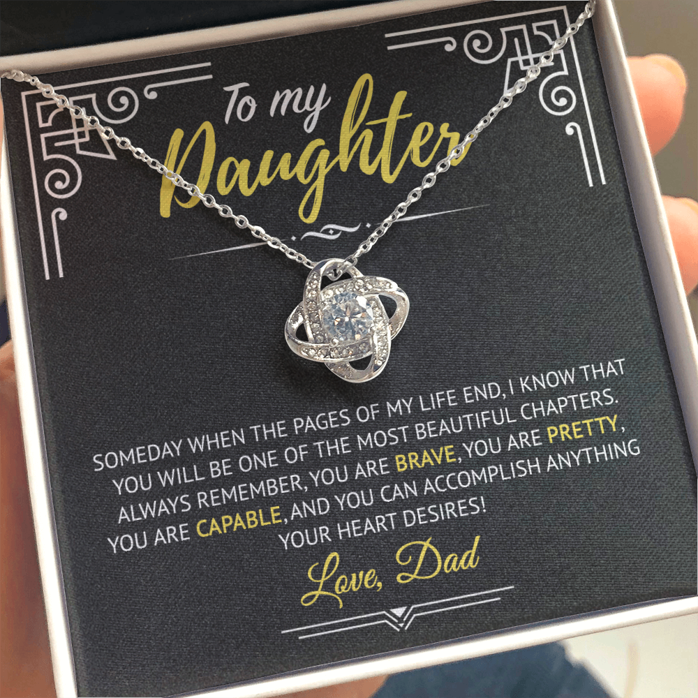 To My Daughter | You Are Brave, Pretty And Capable | Necklace From Dad