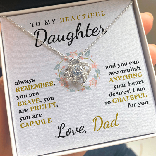 To My Beautiful  Daughter | I Am Grateful For You | Necklace From Dad