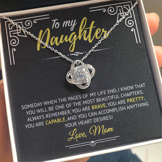 To My Daughter | You Are Brave, Pretty And Capable | Necklace From Mom