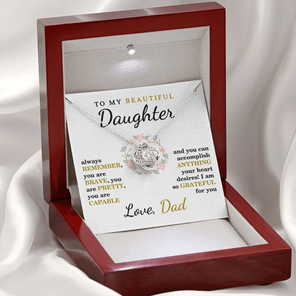 To My Beautiful  Daughter | I Am Grateful For You | Necklace From Dad