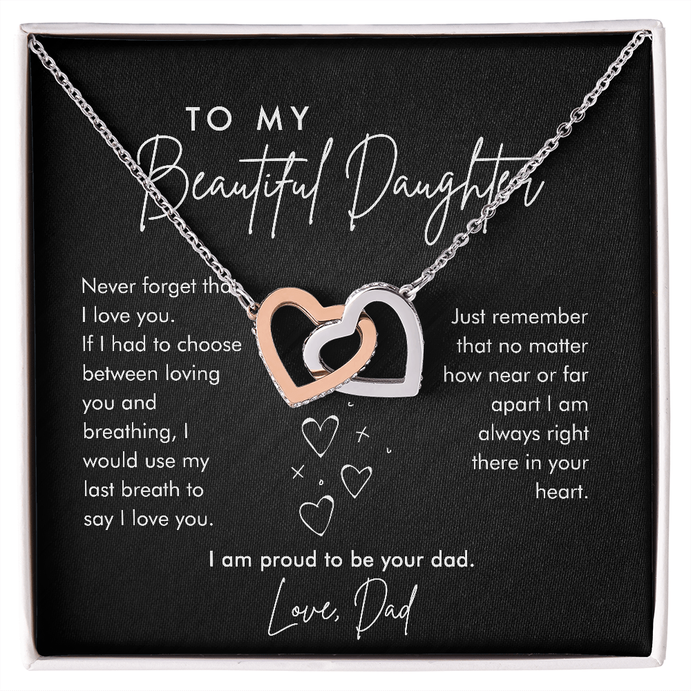 To My Beautiful Daughter | I Am Always Right Here | Necklace From Dad