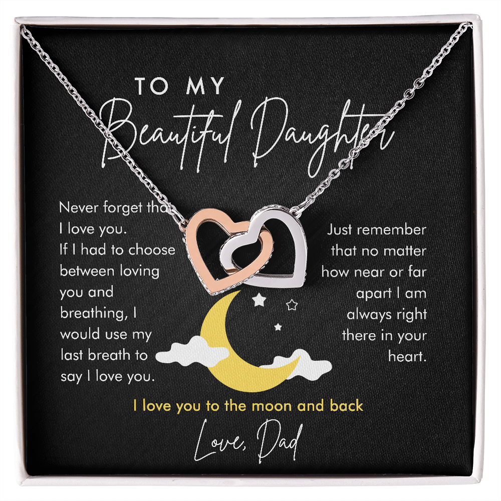 To My Beautiful Daughter | I Love You | Necklace From Dad